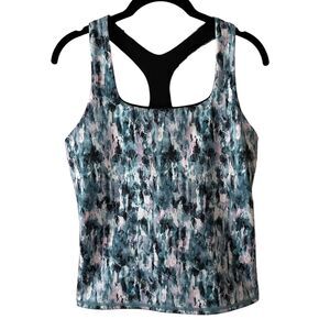 Sweaty Betty Medium Tank Top Super Sculpt Yoga Floral Print Shelf Bra